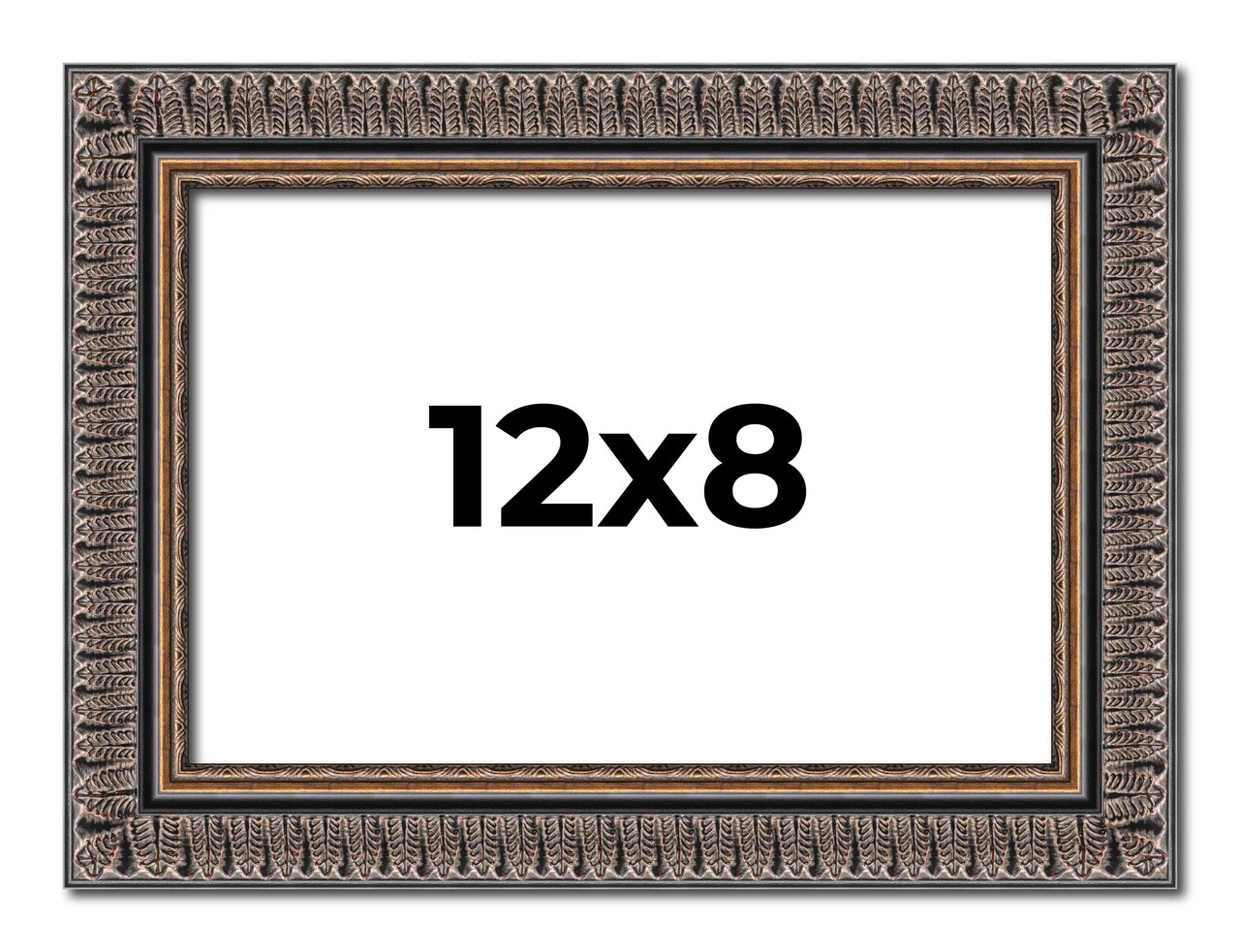 Photo Size Ornate Black Picture Frame - UV Acrylic, Foam Board Backing, Hanging Hardware